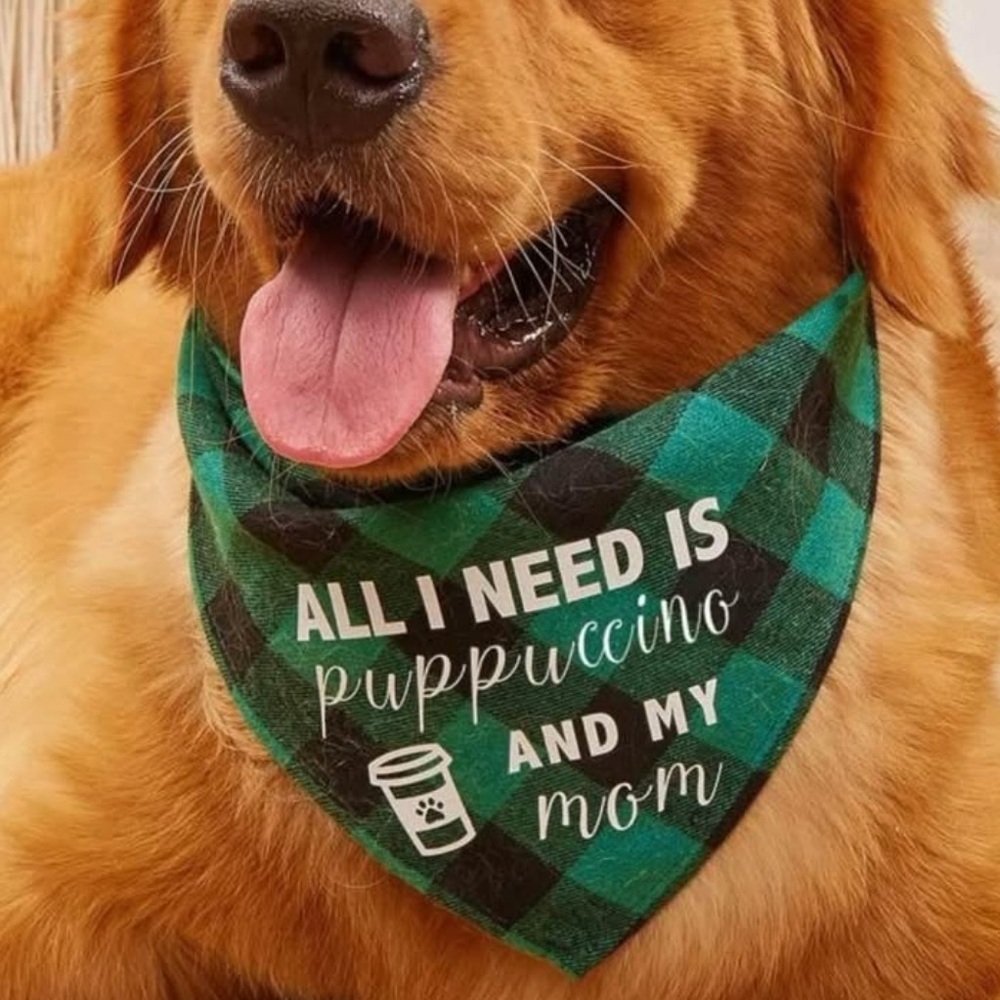NWT Green Pet Outfit Plaid Dog Bandana (accessories)